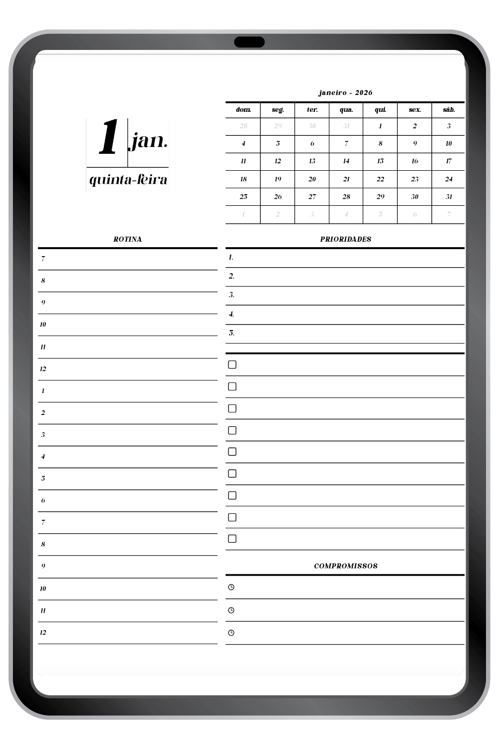 Planner diário c